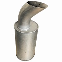 Резонатор глушителя круглый с выхлопной трубой (бочка) Volvo N/FL/FM/FH 10/12/16 Dinex | ТопДизель