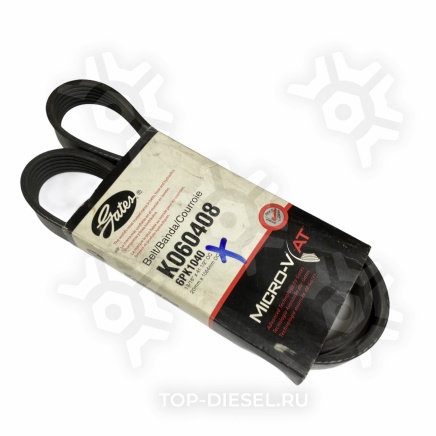 K060408 Ремень поликлиновой привода помпы Freightliner Cummins 14 6PK1040 Gates купить рис.2